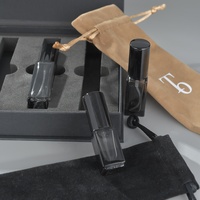 Flacon pulvérisateur en verre noir rechargeable haut de gamme avec logo personnalisé, 3 ml, 5 ml, 6 ml, 10 ml, 20 ml, 30 ml, petit atomiseur de luxe, flacon de parfum