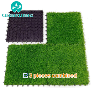 หญ้าเทียมสำหรับสนามฟุตบอล สีเขียว แบบประกบกัน 9 ชิ้น ขนาด 12 นิ้ว แผ่นปูพื้น ติดตั้งง่ายด้วยตัวเอง Shanzhong SZPCK25-30 - Product Image 3