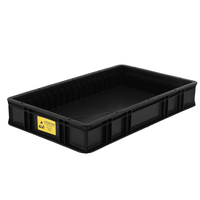 SANWEI 3W-9805303B Bac de circulation conducteur antistatique industriel, conteneur de stockage de composants électroniques en plastique PP ESD 30kg
