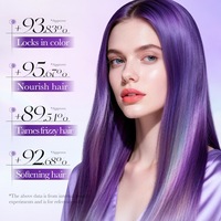 Après-shampoing violet à la kératine végétale 500ml – Soin tonifiant anti-jaunissement, réparation profonde, hydratant, doux, lissant et brillant pour cheveux blonds et argentés