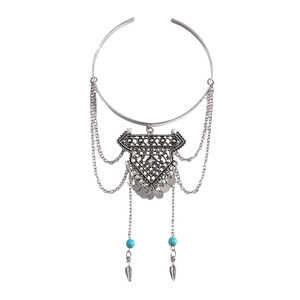 J Brazalete Abierto Geométrico Europeo de Aleación de Zinc Estilo Punk con Bisel, Unisex, con Triángulos, Rombos, Flechas y Borlas, de Alta Gama y Tendencia para Fiestas - Product Image 5