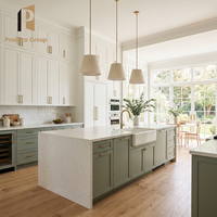 Ensemble d'armoires de cuisine Green Island Villa, design moderne, meubles de cuisine haut de gamme, armoires de cuisine