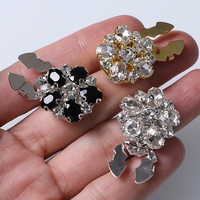 Cubrebotones de Moda para Mujer con Flores de Diamantes de Imitación Desmontables, Broches de Cristal a Presión para Camisas, Blusas, Vestidos y Abrigos