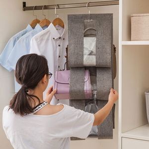 Bedroom <b>Wardrobe</b> <b>Storage</b> Organizer Closet Hanging Roll 5-Tier Cotton Linen Clothing <b>Storage</b> System - Product Image 3