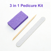 Nouvel ensemble portable avec pierre ponce, séparateur d'orteils, brochettes en bois, blocs éponge et sac pratique pour outils de soin des ongles des pieds