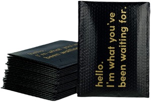Film personnalisé co-extrudé mat enveloppe à bulles sac express <span class=keywords><strong>noir</strong></span> imperméable en poly mousse sac d'expédition maïs biodégradable bulle Art - Product Image 3