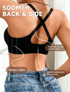 <span class=keywords><strong>Sujetador</strong></span> sin costuras para mujer, inalámbrico, con realce <span class=keywords><strong>profundo</strong></span> en V, bralette transpirable con tiras de gel, soporte en U, espalda cruzada, <span class=keywords><strong>sujetador</strong></span> cómodo - Product Image 3