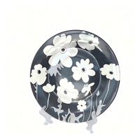 Vaisselle en céramique florale classique et exquise, assiette à dessert en porcelaine, vaisselle en céramique, ensemble de vaisselle pour fête, hôtel, restaurant