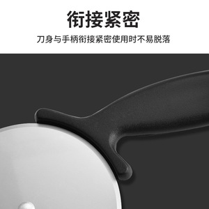 Stainless Steel Pizza Cutter Large Black Handle Non Slip For Pizza Dough Cutting - Product Image 5