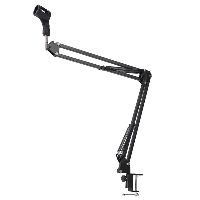 Desktop Microphone Stand Iron and Plastic Adjustable Boom Arm Microphone Stand for Studio