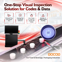 Sistema de inspección visual DOCOD XV01 Fast 35ms Comprobación de datos estáticos Impresión DE FECHA DE PRODUCCIÓN Integrado con alarma para envasado de alimentos