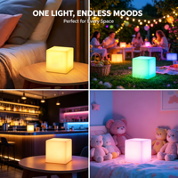 Lampu Kubus LED Isi Ulang 10cm Dapat Dipasang di Rak Logam 4 Mode Dekorasi Furnitur LED Remote IR