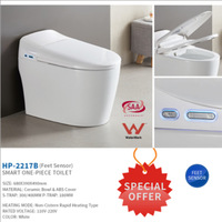 Toilette intelligente certifiée WaterMark 3C standard australien SAA Export Circuit intégré forme de cuvette allongée tout-en-un