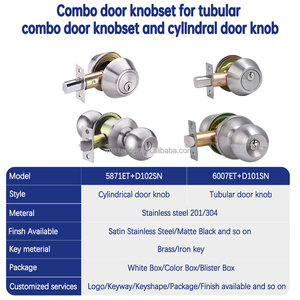 Núm Cửa Khóa xử lý cho nội thất cửa không có chìa khóa Mỹ nhiệm vụ phòng ngủ xử lý hình trụ Knob và chốt cửa combo khóa - Product Image 2