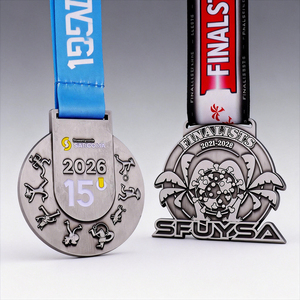 Manufacturers Custom Competition Go Calligraphy Competition Metal Medal Zinc Alloy Stereoscopic Plating Ancient Red <b>Copper</b> Medal - Product Image 1