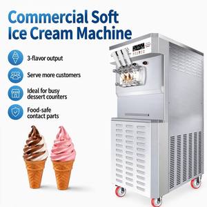 Machine à <span class=keywords><strong>glace</strong></span> molle automatique 3 saveurs avec induction photoélectrique, production 58L/H, grande capacité - Product Image 1