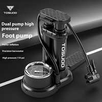TOSUOD Pompe à vélo légère Pompe à air en acier portable avec pédale pour accessoire de vélo de route de montagne