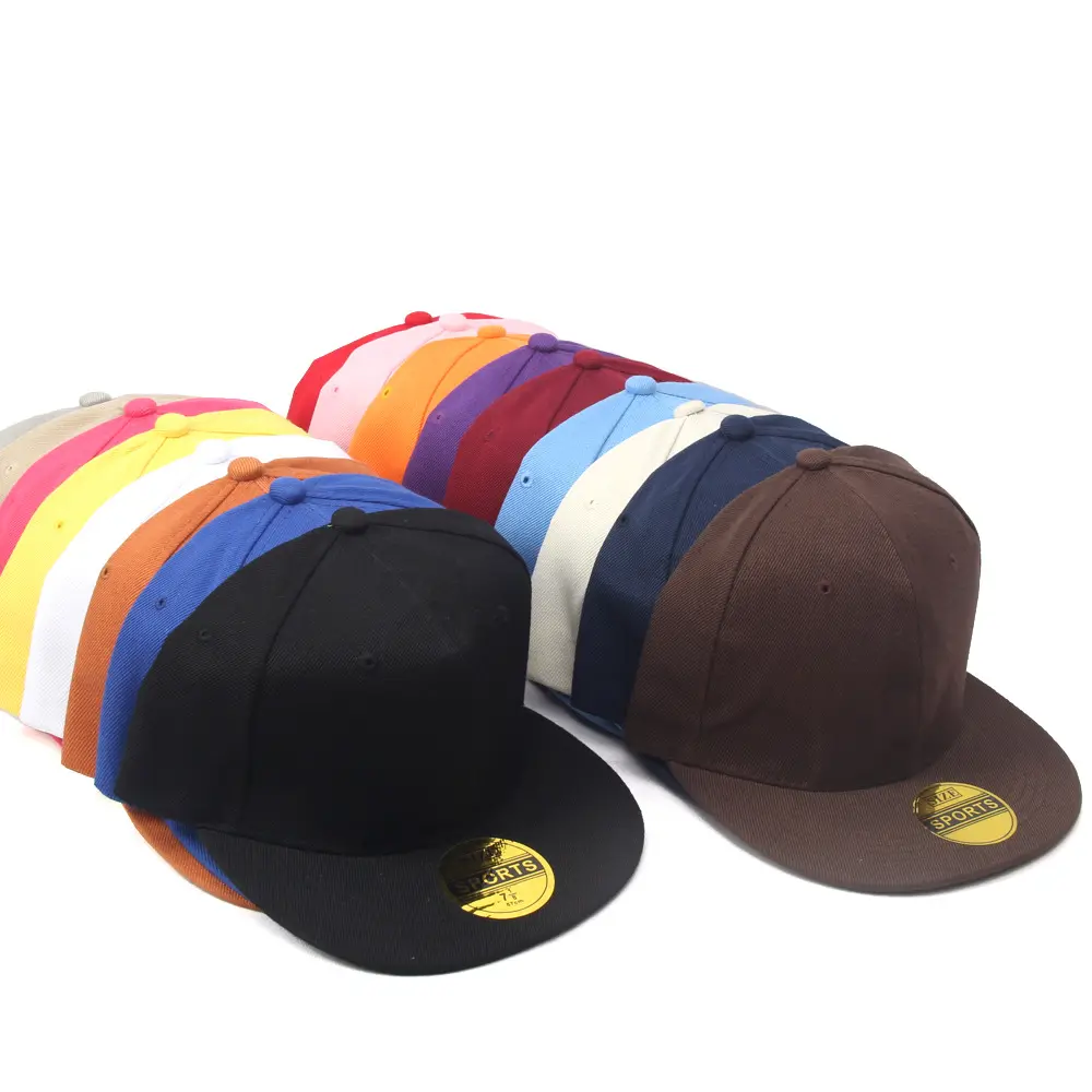 Multicolor Hip Hop Hat Flat Eaves Smooth Board Hat Baseball Cap Can Be Customized Cotton Carton Packing Outdoor Unisex Adults TL