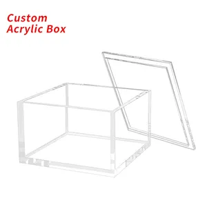 Aangepaste Acryl Doos Doorzichtige Plexiglas Acryl Display 5 Zijdoos Met Deksel/Schuifdeksel Pokemon Kaart Booster Display Box Case