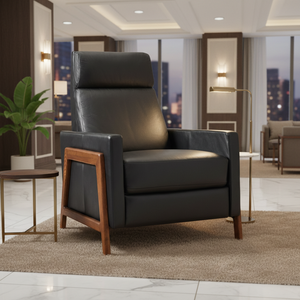 เก้าอี้ปรับเอนหนังแท้ ดีไซน์ตามหลักสรีรศาสตร์ โครงไม้เนื้อแข็งทันสมัย เหมาะสำหรับห้องนั่งเล่นหรูหรา โครงการโรงแรม รับผลิตแบบ OEM เฟอร์นิเจอร์อินโดนีเซีย - Product Image 5