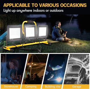 Lámpara de Trabajo LED con 2 Cabezales Ajustables y Trípode Plegable, Lámpara Impermeable con Interruptor Individual, Lámpara de Trabajo LED Comercial - Product Image 3