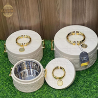 Casserole isotherme de haute qualité avec couvercle, 1L+2.5L+4L, blanche, grand format, ensemble de 3 pièces, pots de service