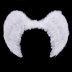 <span class=keywords><strong>Ali</strong></span> di piume d'<span class=keywords><strong>angelo</strong></span> Halo rosso nero bianco personalizzato Fancy Dress Party Wings Set per bambini adulti - Product Image 4