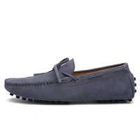 Mocassins de conduite personnalisés pour hommes, grandes tailles 39-49, en cuir microfibre, chaussures à plateforme avec fermeture à lacets, empeigne en cuir souple