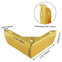Pied de canapé en métal doré, accessoire de 2 pouces en hauteur minimaliste, pied de remplacement pour divan-meuble TV