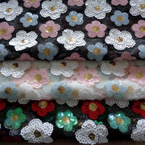 Nais Mới Nhất 100 Polyester Mềm Màu Đen Màu Đỏ Lá Mô Hình Nhung Ren Thêu Vải Cho Đảng Ăn Mặc Quần Áo - Product Image 5