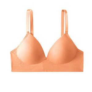Sujetador sin costuras de talle alto para mujer, con copas de látex fijas, sin aros, cómodo, tipo bikini, top tipo chaleco, soporte sin aros, patrón liso, cintura alta - Product Image 1