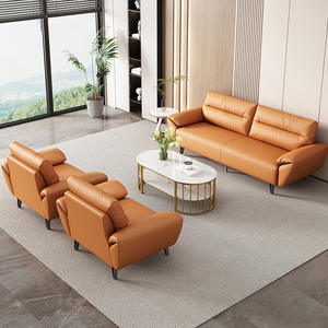 Ensemble canapé <span class=keywords><strong>et</strong></span> table basse <span class=keywords><strong>de</strong></span> réception, trois places, pour espace <span class=keywords><strong>de</strong></span> repos professionnel, <span class=keywords><strong>salle</strong></span> <span class=keywords><strong>de</strong></span> réunion, en cuir PU <span class=keywords><strong>et</strong></span> structure métallique - Product Image 3