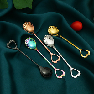 Juego de tenedor y cuchara de acero inoxidable 304, utensilios creativos para postre, café, pastel, fruta, juego de regalo - Product Image 3