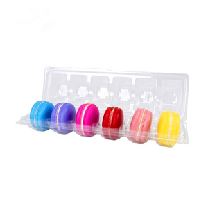 6 khe cắm trong suốt <span class=keywords><strong>mini</strong></span> nhựa Macaron hiển thị khay dùng một lần vỏ sò bao bì cho bánh và Cookie sử dụng - Product Image 6