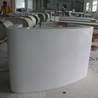 Table de réception personnalisée en pierre de Corians Accueil Petite table de réception d'hôtel blanche et durable