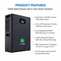 Batterie de stockage d'énergie résidentielle biphasée 120/240V avec onduleur intégré, BMS et EMS pour installations solaires nord-américaines