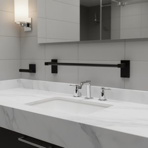 Set di Accessori per Bagno in 4 Pezzi, Nero Opaco, 24 Pollici, in Acciaio Inossidabile, Montaggio a Parete, Design Contemporaneo - Product Image 2