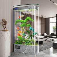 Aquarium sur pied de luxe léger, nouveau style, monobloc, grand aquarium écologique domestique pour méduses, sans eau