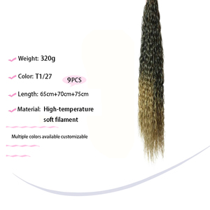 Extensions de cheveux synthétiques en <span class=keywords><strong>fibre</strong></span> haute température pour usage quotidien, sans colle, tissage de cheveux, perruque 100 % <span class=keywords><strong>fibre</strong></span> douce et lisse, personnalisable - Product Image 3