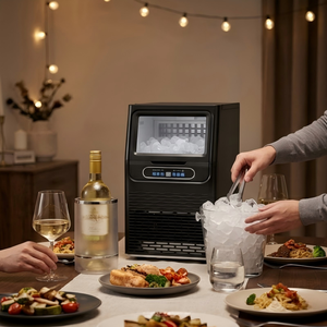 Machine à glaçons compacte 30 kg/24h avec stockage <span class=keywords><strong>de</strong></span> 5 kg, eau du robinet avec filtre, économie d'énergie pour la maison, le bar, le café, la cuisine, la restauration, l'hôtel - Product Image 4