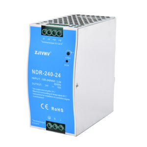 เครื่องแปลงกำลังไฟฟ้า240W 24V 10A Rj45 SMP รางจ่ายไฟกระแสสลับจาก DC แปลง <span class=keywords><strong>NDR</strong></span>-<span class=keywords><strong>240</strong></span>-<span class=keywords><strong>24</strong></span> SMPS แบบ Slim - Product Image 1