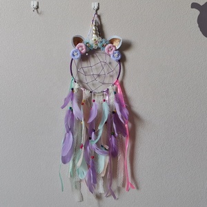 Attrape-rêve <span class=keywords><strong>licorne</strong></span> de <span class=keywords><strong>licorne</strong></span> de 20x20cm, tapisserie, décoration de mariage, suspension murale, grand macramé, pour <span class=keywords><strong>chambre</strong></span> - Product Image 5
