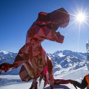 Arte moderna in fibra di vetro animale grande dinosauro <span class=keywords><strong>resina</strong></span> tirannosauro Rouge statua - Product Image 4