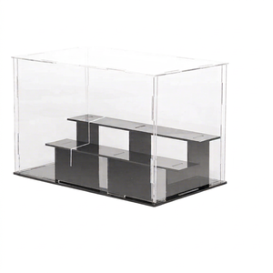 Boîte de présentation en acrylique transparente légère personnalisable en 3 étapes, organisateur de comptoir en forme de cube, support de protection anti-poussière - Product Image 1