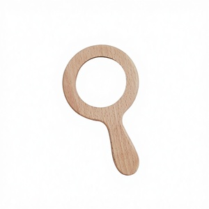 Lupa de madera natural pulida SUKI, juguete educativo para niños y bebés, para exteriores, con logotipo personalizado - Product Image 3
