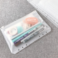 Classeur à pochettes en plastique pour dossiers, pochette transparente à 6 anneaux avec fermeture éclair, pochette de remplissage en plastique PVC, classeur à pochettes en plastique, vente en gros, A4, A5, A6, A7