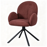 Fauteuil pivotant moderne rouge très vendu avec dossier haut et pieds en métal, chaise rotative à 360 degrés pour le bureau et la maison