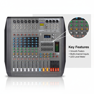 Console de mixage audio professionnelle 8 canaux réglable, 8 ohms, 2x500W, double amplificateur avec effets 99DSP pour performances sur scène en direct - Product Image 6
