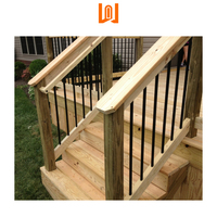 WANJIA Main courante en bois sur mesure Balustrades intérieures Main courante d'escalier en aluminium