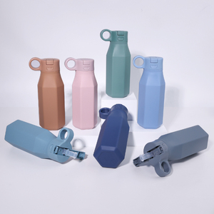 350Ml Portable Réutilisable Randonnée Escalade Voyage Bouteille D'eau De Qualité Alimentaire Silicone Sans Bpa Bouteille D'eau Pour L'école Étudiant - Product Image 3